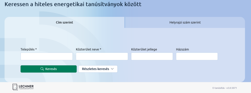 energiatanúsítvány